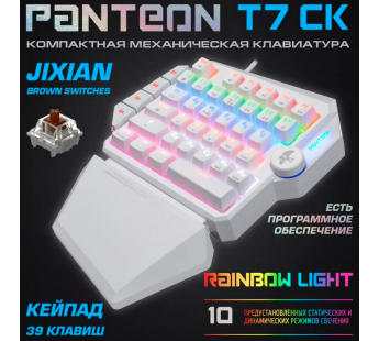 Игровая клавиатура USB Jet.A Panteon T7 SC c LED подсветкой, механическая, 35+4 клавиши, белая [07.0, шт#1983251