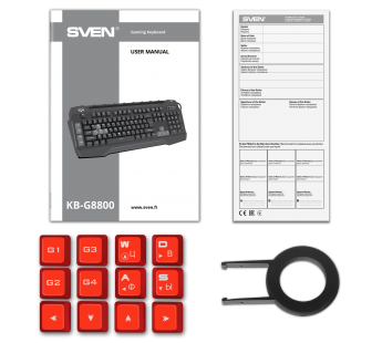 Игровая клавиатура USB Sven KB-G8800 мембранная 109кл., 12 Fn функций, подсветка, кабель 1.8м, шт#1983265