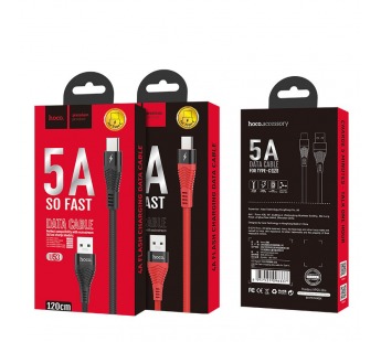 Кабель USB - Type-C Hoco U53 Flash (повр. уп.) 120см 5A  (black) (229224)#1983471