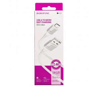 Кабель USB BOROFONE (BX101) microUSB (1м) (белый)#1990884