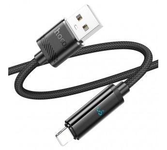 Кабель USB HOCO  (U127) Power 2.4A для iPhone Lightning 8 pin (1,2м) (черный)#2038575