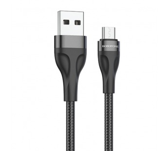 Кабель USB - micro USB Borofone BX61 (повр. уп) 100см 2,4A  (black) (229255)#1988193