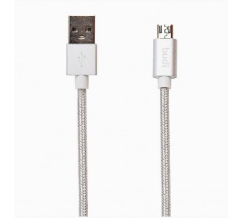 Кабель USB - micro USB budi M8J180M (повр.уп) 100см 2,4A  (silver) (229333)#1988290
