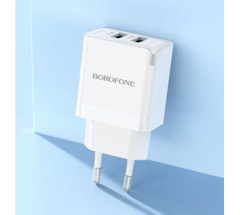 СЗУ BOROFONE BN15 Strong (2-USB/2.1A) (белый)#1985870