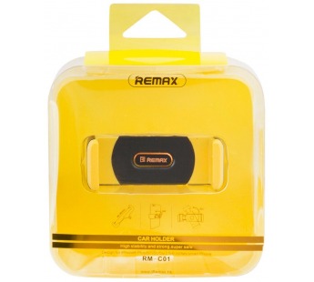Держатель автомобильный Remax зажим RM-C01 в дефлектор (black/yellow) (64787)#1986107