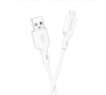 Кабель USB - micro USB Borofone BX70 (повр. уп) 100см 2,4A  (white) (229519)#1987577