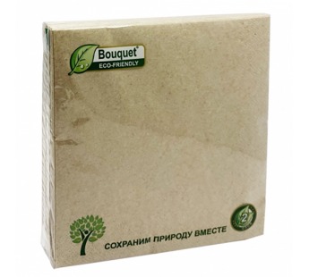 Салфетки бумажные 2сл 25л 33*33см КРАФТ однотонная Bouquet eco-friendly  1/12уп#1986874