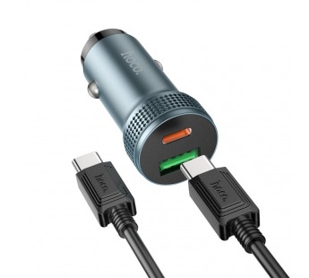 АЗУ с выходом USB Hoco Z49B (PD38W(20W+18W)/QC3.0/кабель Type-C - Type-C) серое#1987112