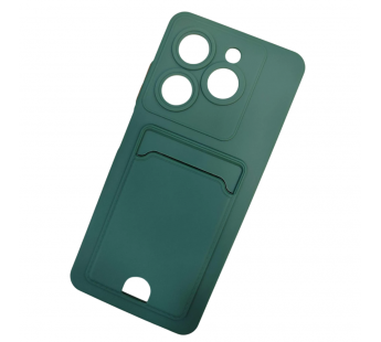 Чехол силиконовый Tecno Spark Go 2024/Pop 8 матовый цветной с визитницей темно-зеленый#2061619