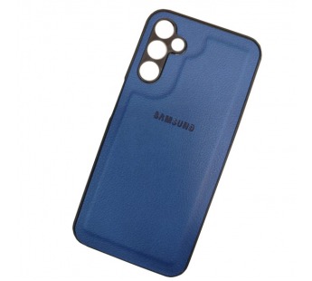 Чехол силиконовый Samsung A24 под кожу с лого синий#1994594