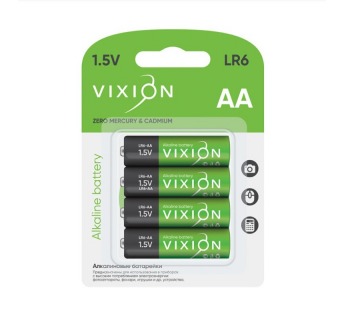 Элемент питания Vixion LR6 BL4 Alkaline#1988299