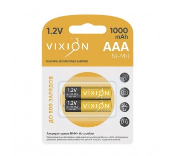Аккумулятор Vixion R03 1000mA BL2#1988416