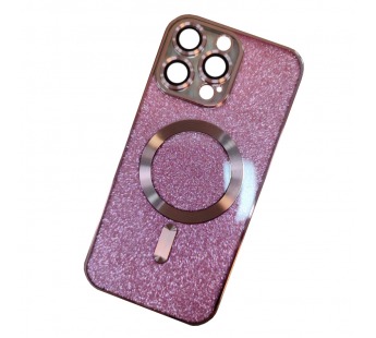 Чехол силиконовый iPhone 14 Pro MagSafe блестящий розовый#1989324