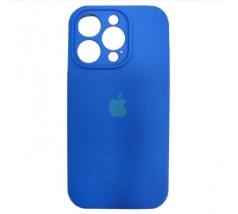 Чехол силиконовый iPhone 14 Pro Silicone Case с лого с защитой камеры (13) синий#2013046