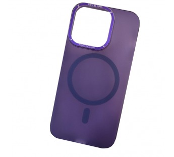 Чехол пластиковый iPhone 15 матовый с MagSafe фиолетовый#1991330