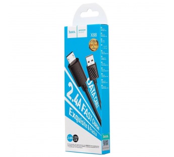Кабель USB - micro USB Hoco X88 (повр.уп.) 100см 2,4A  (black) (230130)#2054091