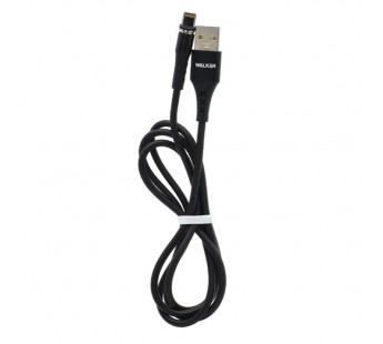 Кабель USB "WALKER" C780, 3.1А, Lightning, поддержка QC, тканевая оплетка, черный#1994362
