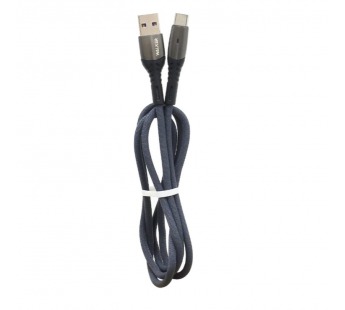 Кабель USB "WALKER" C920, 3.1А, Type-C, поддержка QC, индикатор, тканевая оплетка, серый#1994219