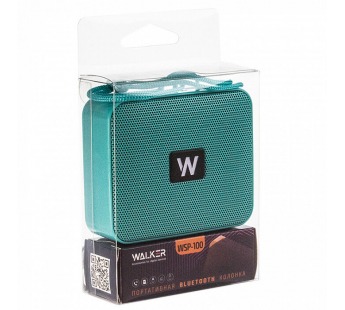 Колонка WALKER WSP-100, Bluetooth, 5Вт*1, стереопара TWS, бирюзовая#1989867