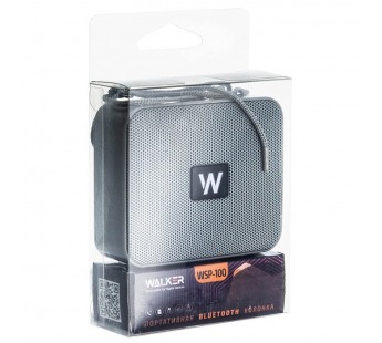 Колонка WALKER WSP-100, Bluetooth, 5Вт*1, стереопара TWS, серая#1989879