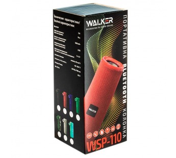 Колонка WALKER WSP-110, Bluetooth, 5Вт*2, стереопара TWS, красная#1989954