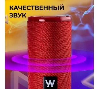 Колонка WALKER WSP-110, Bluetooth, 5Вт*2, стереопара TWS, красная#1989968