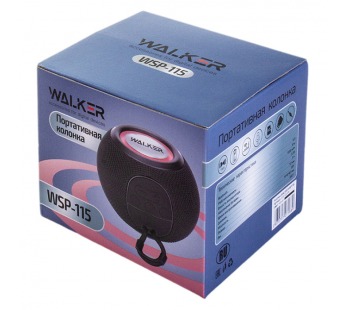 Колонка WALKER WSP-115, Bluetooth, 5Вт*1, стереопара TWS, черная#1990734