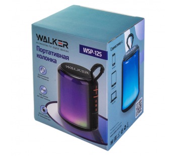 Колонка WALKER WSP-125, Bluetooth, 5Вт*1, стереопара TWS, подсветка, черная#1989915