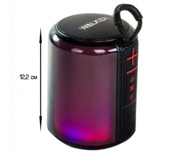 Колонка WALKER WSP-125, Bluetooth, 5Вт*1, стереопара TWS, подсветка, черная#1989912