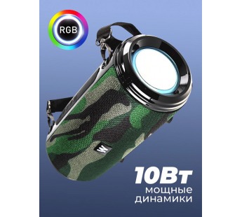 Колонка WALKER WSP-140, Bluetooth, 5Вт*2, подсветка, милитари#1989806