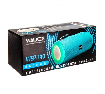 Колонка WALKER WSP-140, Bluetooth, 5Вт*2, подсветка, синяя#1989797