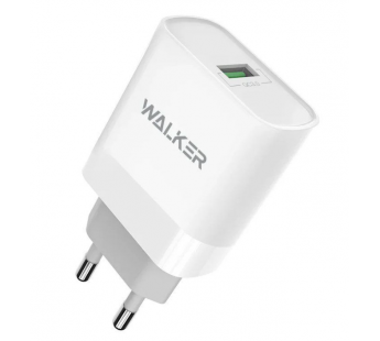 СЗУ WALKER WH-35, 3А, 15Вт, USBx1, быстрая зарядка QC 3.0, блочок, белое#1990054