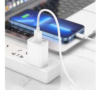 Кабель USB - Apple lightning Hoco X88 (повр.уп.) 100см 2,4A  (white) (230747)#1989739