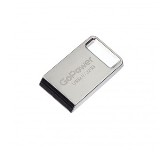 USB 2.0 Flash накопитель 32GB GoPower MINI, металл серебряный#1990641