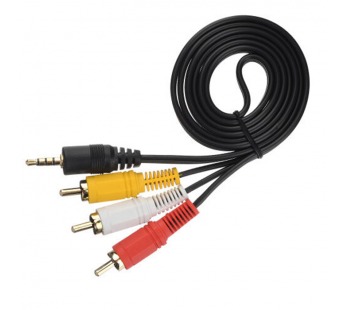 Шнур 3RCAшт. - шт.3,5мм 4pole 1,0м Gold GoPower#2038620