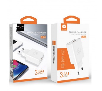 Сетевое зарядное устройство WUW C186 1USB 5V 3.5A Белый#2139299