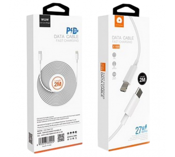 Кабель Type-C - Lightning (для iPhone) WUW X188 2метра PD 27W  Белый#2118370