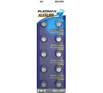 Элемент питания SAMSUNG PLEOMAX AG3 (392) LR736, LR41 Button Cell (10/100/1000/98000)#1994673