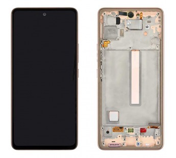 Дисплей для Samsung A536F Galaxy A53 5G (2022) в рамке + тачскрин (золото) 100%#2001879