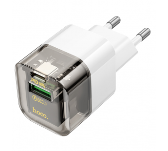 СЗУ HOCO C131A Platinum (1-USB 18W/1-Type-C 30W,PD) (белый)#1991895