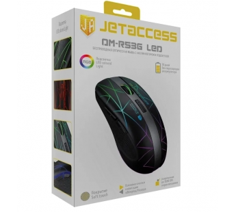 Мышь беспроводная Jet.A OM-R53G LED оптическая, 1600dpi, радиус действия до 10м, Black [28.03.24], шт#2040124