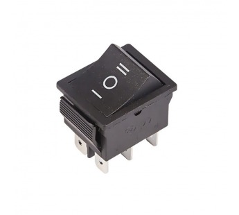 Переключатель c фиксацией KCD4-101/D on-off-on 6 контактов 15A, 250В (чёрный)#2135652