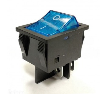 Переключатель с подсветкой KCD4-30A/N on-off 4 контакта 30A, 250В (синий)#2135648