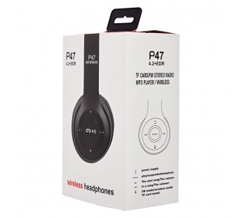 Bluetooth-наушники полноразмерные - P-47 (повр.уп.) (black) (216031)#2047228