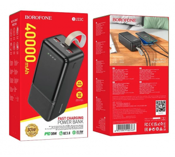 Внешний аккумулятор 40000 mAh Borofone BJ33С (2USB/PD30W/Micro USB/Type-C/) черный#1994933