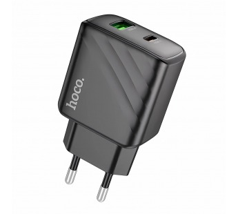 Сетевое зарядное устройство USB/Type-C Hoco CS23A (30W, QC3.0, PD) Черный#1995080