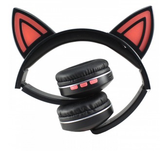 Bluetooth-наушники полноразмерные - Cat Ear KS-6123 (повр. уп.) (black/pink) (216296)#1995046