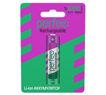 Аккумулятор Perfeo Li-Ion 18650 2200mAh/1BL 3.7V (5)#2056090