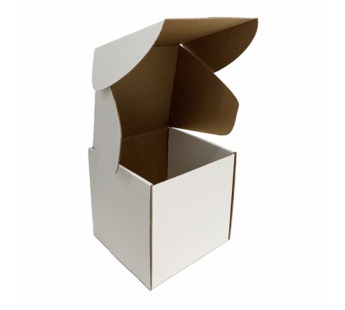 Коробка гофрокартон почтовая 150*150*150мм квад/белая складная с ушками 1/100шт#1995302