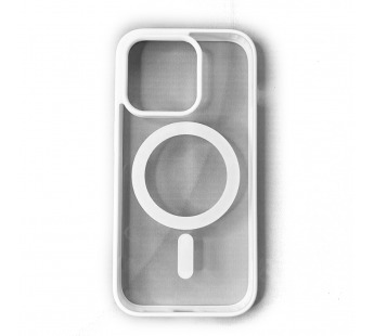 Чехол пластиковый iPhone 15 Magsafe Magnetic Clear Case белый#1996528